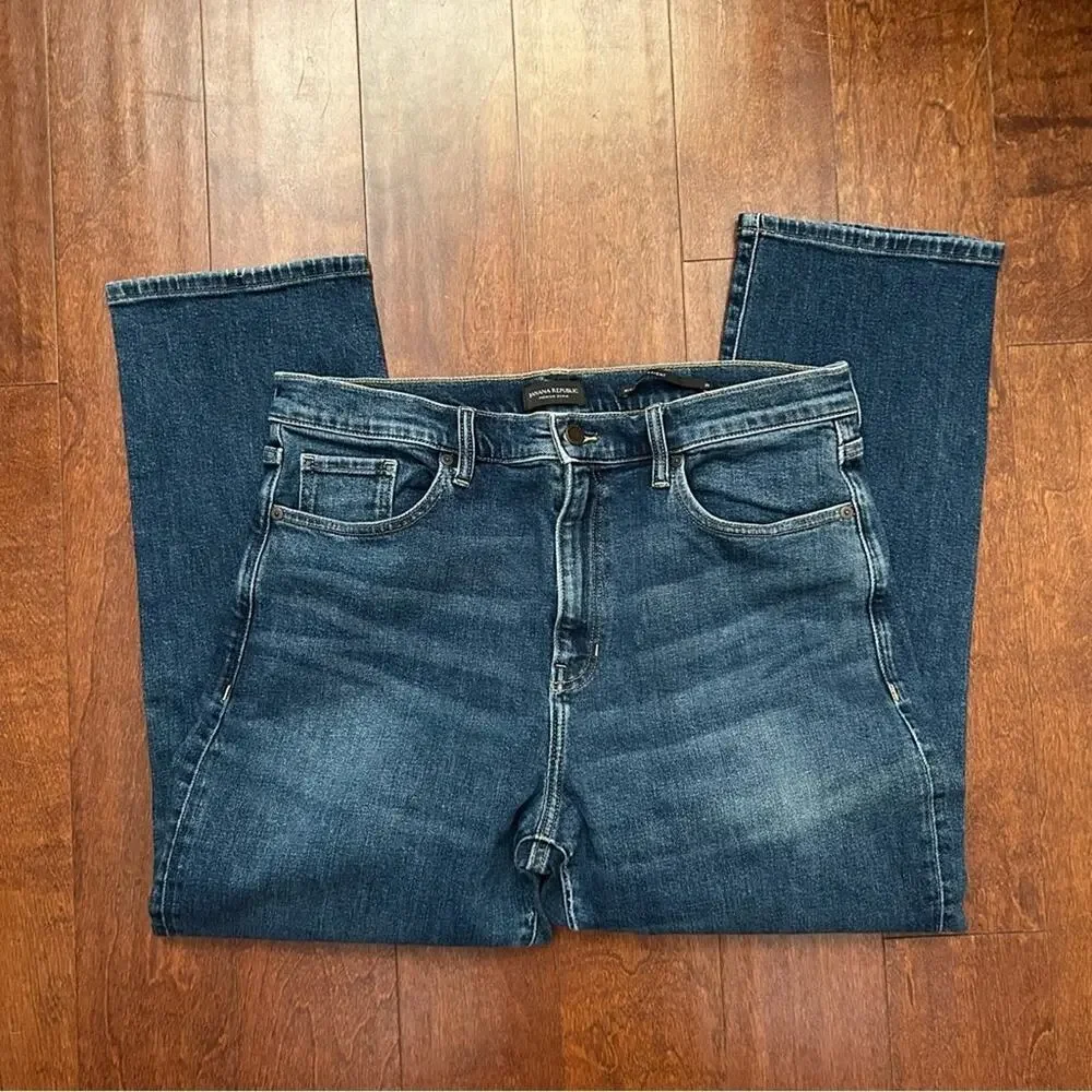 Banana Republic Men’s High Rise Straight Blue Jeans, Size 33